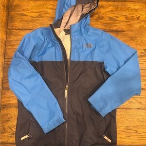 The North Face Boys Blue and Navy Hooded Shell Jacket size Large 14/16